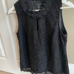 Women's J. Crew Black Lace Top - Size Small - EUC!